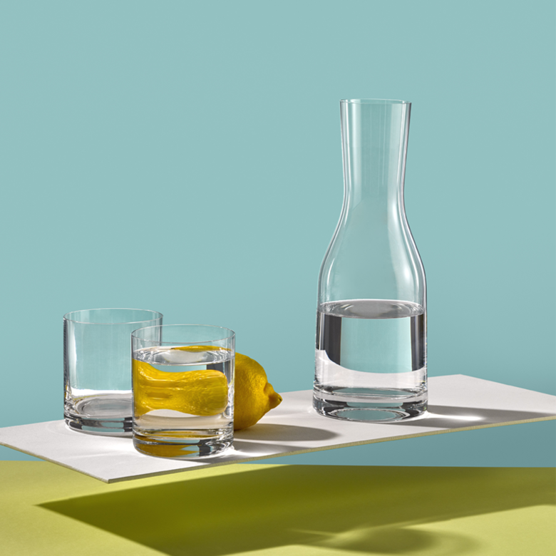 Glass Water Carafe 850ml with 2 Tumblers